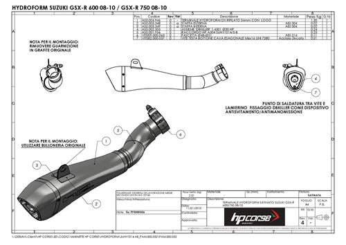 HP Corse / エイチピーコルセ  Hydroform Satin Exhaust | SUHY1014-AB