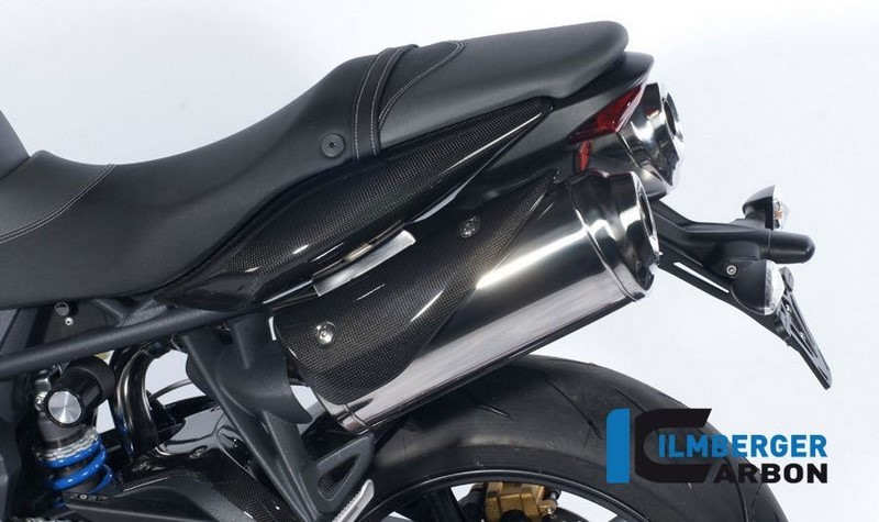 ILMBERGER / イルムバーガーカーボンパーツ エキゾーストプロテクション (左) カーボン - Triumph Street Triple 675 | AHL.003.TRSTR.K