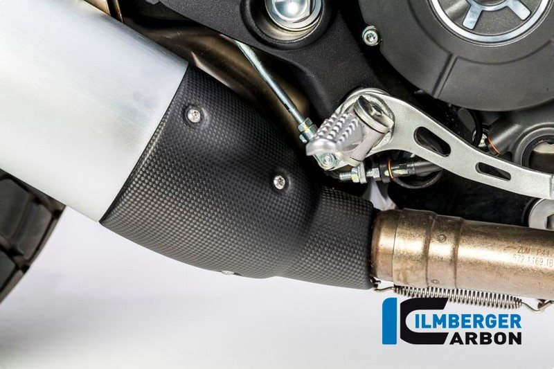 ILMBERGER / イルムバーガーカーボンパーツ マフラー エキゾーストプロテクター マット Ducati Scrambler  '16 | ASC.122.DS15M.K