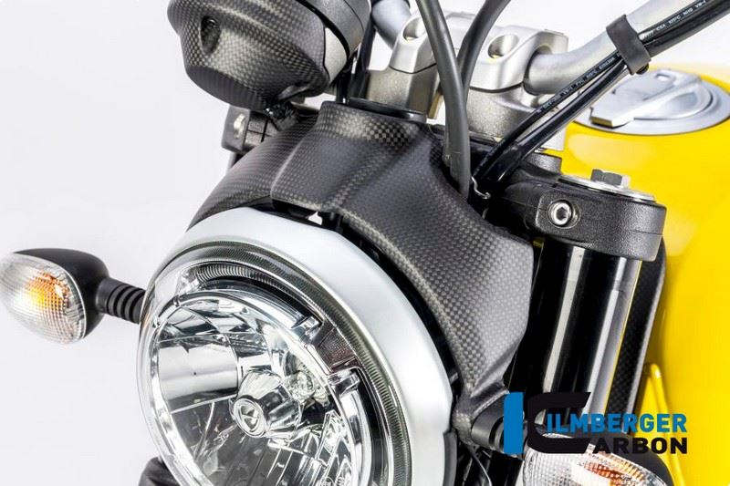 ILMBERGER / イルムバーガーカーボンパーツ ヘッドライトカバー マット Ducati Scrambler  '16 | LDO.108.DS15M.K