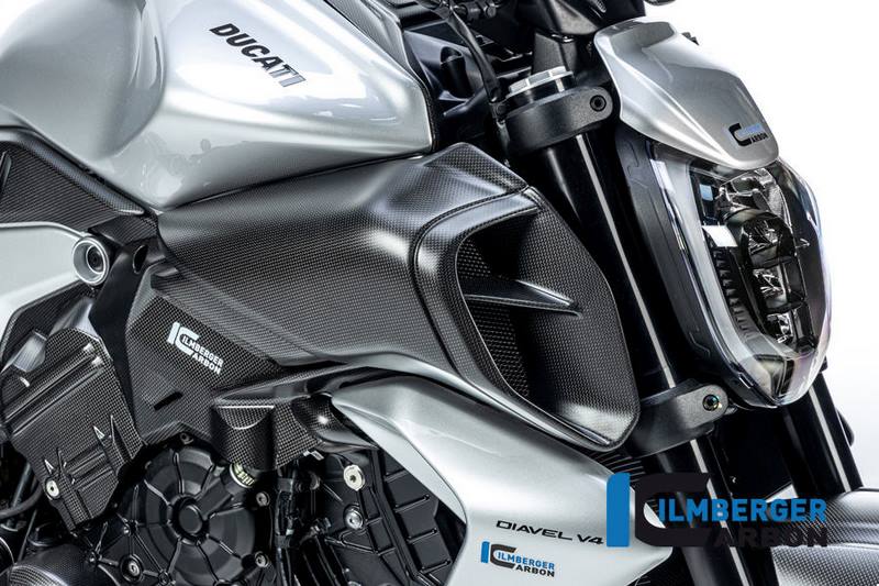 Ilmberger Carbon / イルムバーガー 右エアチューブカバー Ducati Diavel V4 2023 年以降 マット | LKR.102.DI23M.K