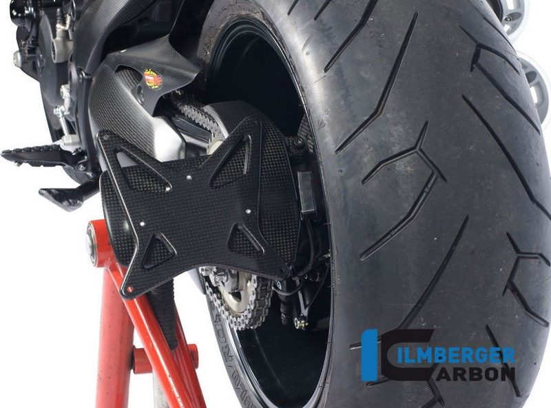 ILMBERGER / イルムバーガーカーボンパーツ ナンバープレートホルダー スプロケットカバー付 Diavel | NHO.023.DIAVE.K