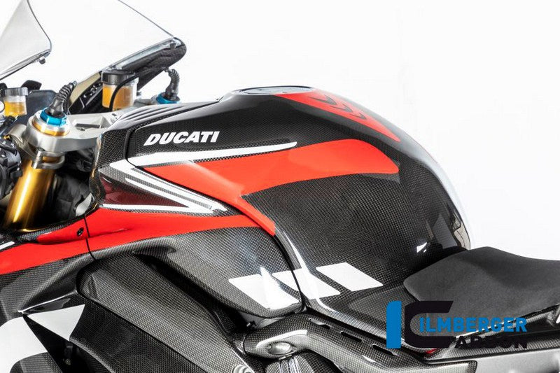 ILMBERGER / イルムバーガーカーボンパーツ タンクフェアリング + クラッシュパッド マット Panigale V4 Racing | TAV.059.D4RAG.K