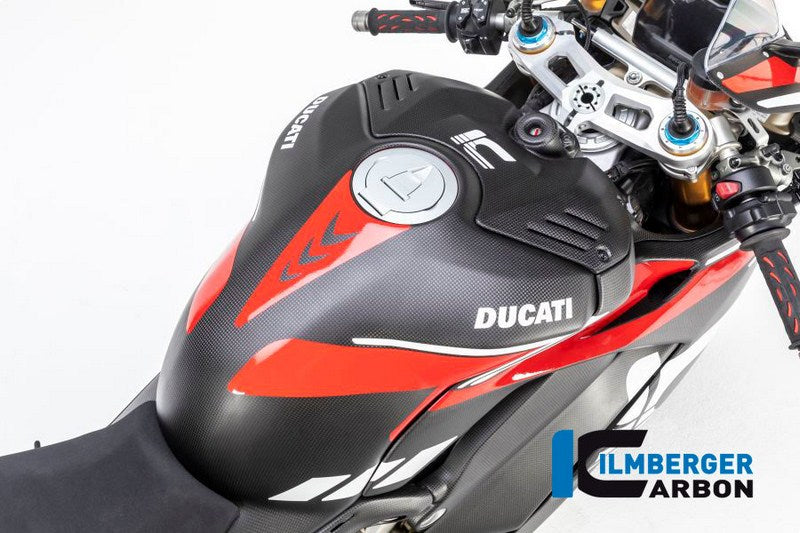 ILMBERGER / イルムバーガーカーボンパーツ タンクフェアリング + クラッシュパッド マット Panigale V4 Racing | TAV.159.D4RAM.K