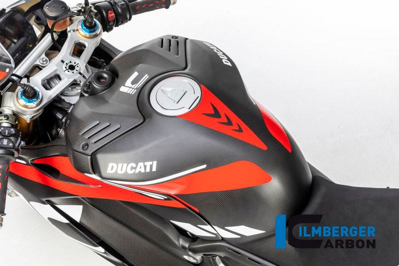 ILMBERGER / イルムバーガーカーボンパーツ タンクフェアリング + クラッシュパッド マット Panigale V4 Racing | TAV.159.D4RAM.K