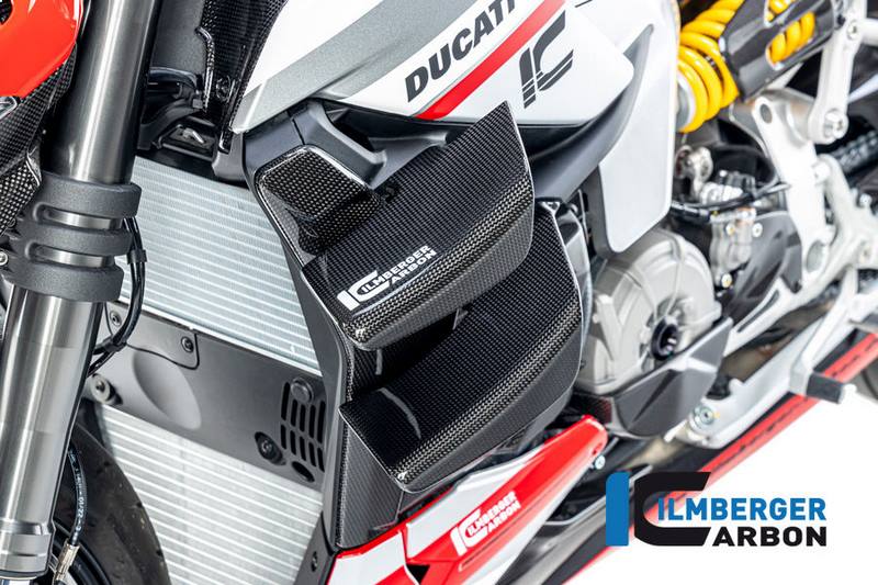 ILMBERGER / イルムバーガーカーボン ラジエーターカバー 左 グロス Ducati ストリートファイター V2 | WKL.004.V2SFG.K