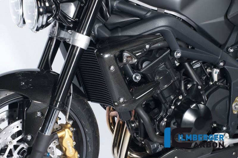 ILMBERGER / イルムバーガーカーボンパーツ ラジエーターカバー (左) カーボン - Triumph Street Triple 675 | WKL.009.TRSTR.K