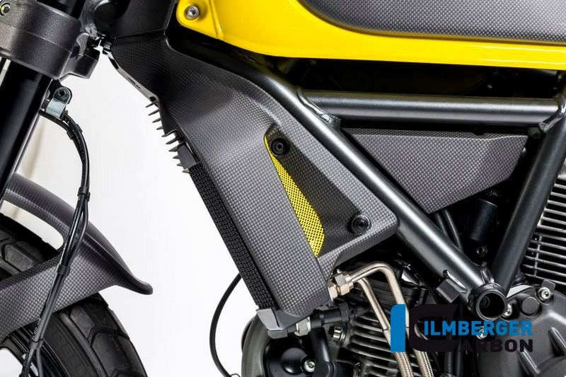 ILMBERGER / イルムバーガーカーボンパーツ ラジエーターカバー 左 マット Ducati Scrambler  '16 | WKL.102.DS15M.K
