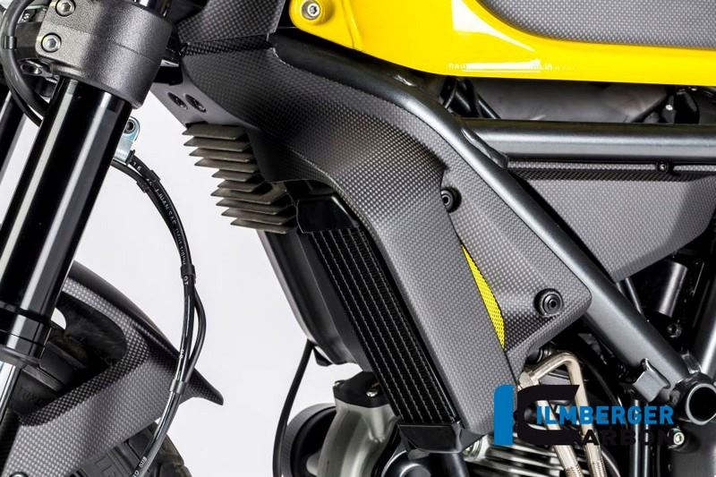 ILMBERGER / イルムバーガーカーボンパーツ ラジエーターカバー 左 マット Ducati Scrambler  '16 | WKL.102.DS15M.K