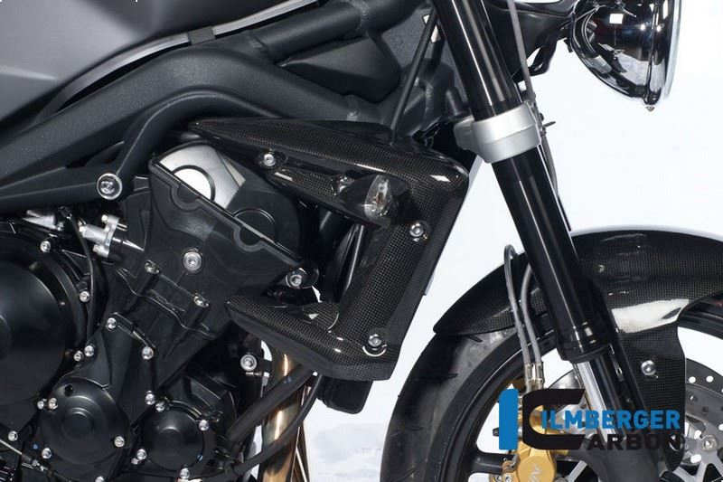 ILMBERGER / イルムバーガーカーボンパーツ ラジエーターカバー (右) カーボン - Triumph Street Triple 675 | WKR.010.TRSTR.K