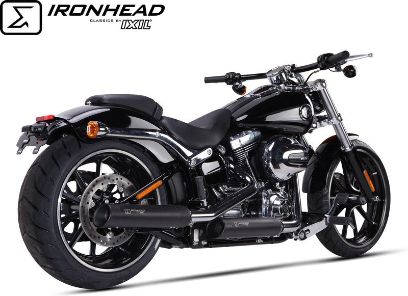 IXIL / イクシル Slip On Exhaust (Lower Muffler) - Ironhead Round Black | HD 1005 SB