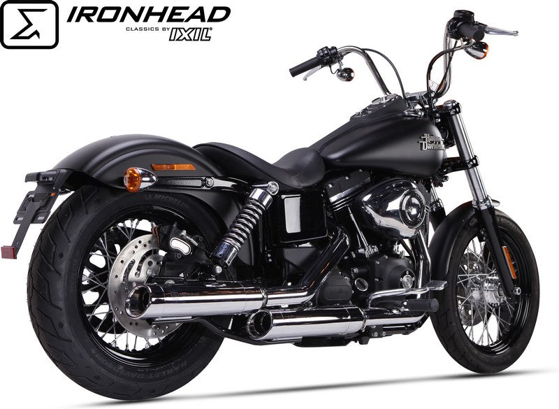 IXIL / イクシル Slip On Exhaust (Lower Muffler) - Ironhead Round Chrome | HD 1006 SC