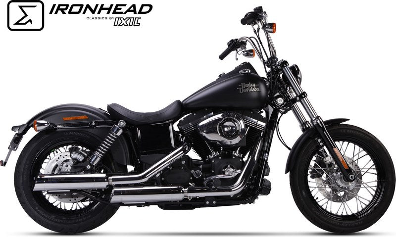 IXIL / イクシル Slip On Exhaust (Lower Muffler) - Ironhead Round Chrome | HD 1006 SC
