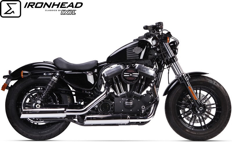 IXIL / イクシル Slip On Exhaust (Lower Muffler) - Ironhead Round Chrome | HD 1008 SC