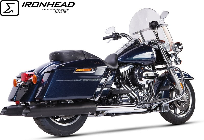 IXIL / イクシル Slip On Exhaust (Right Muffler) - Ironhead Round Black | HD 1016 SB