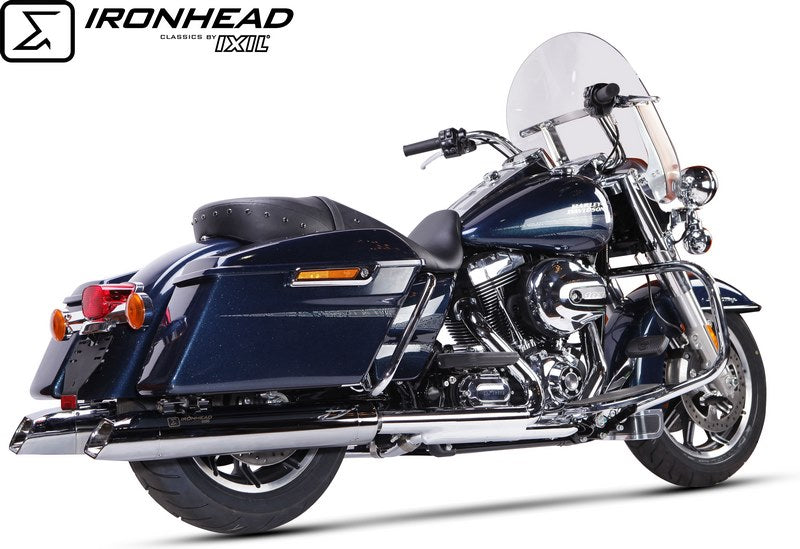 IXIL / イクシル Slip On Exhaust (Right Muffler) - Ironhead Round Chrome | HD 1018 SC