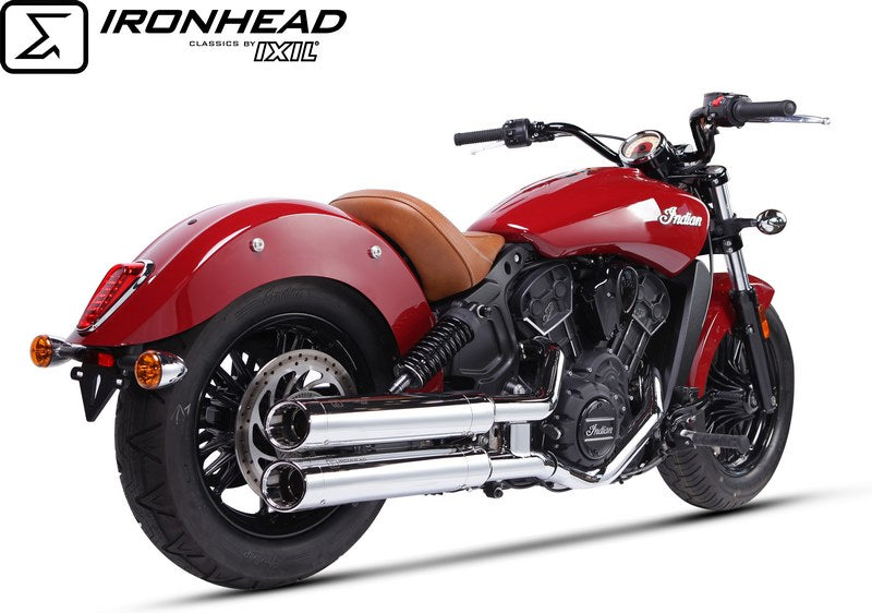 IXIL / イクシル Slip On Exhaust (Upper Muffler) - Ironhead Round Chrome | HI 2001 SC