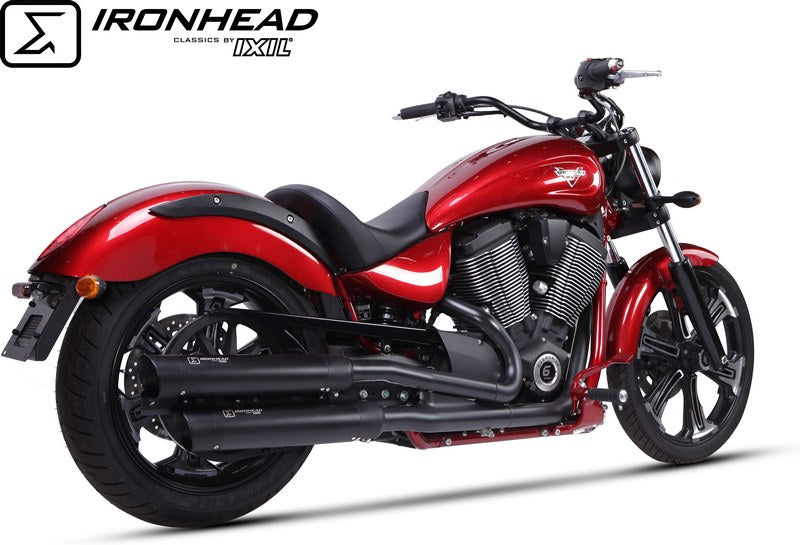 IXIL / イクシル Slip On Exhaust (Upper Muffler) - Ironhead Round Black | HV 3001 SB