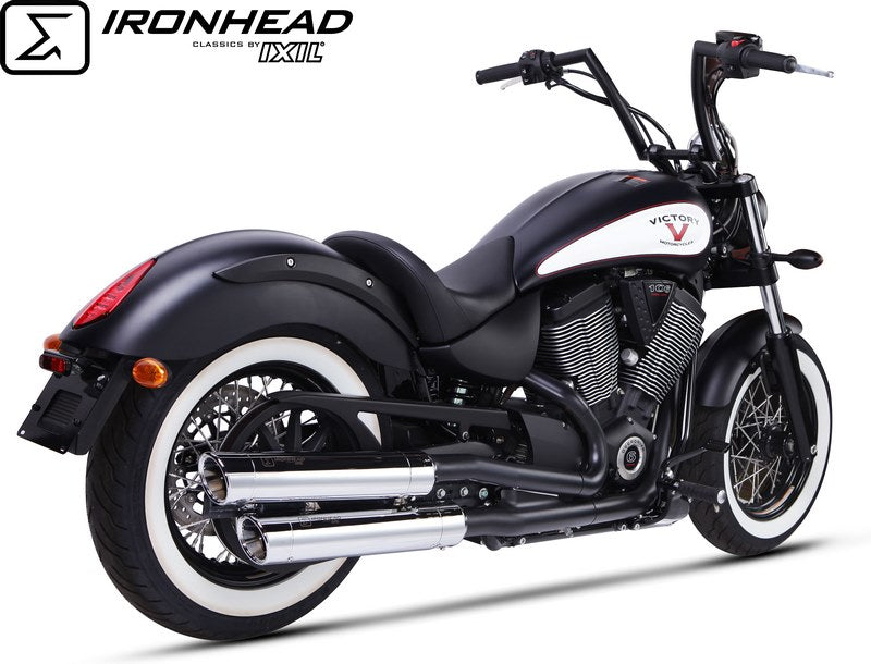 IXIL / イクシル Slip On Exhaust (Upper Muffler) - Ironhead Round Chrome | HV 3001 SC