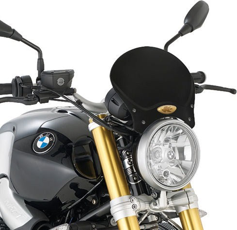 Kappa / カッパ ブラックアノダイズドアルミニウム ユニバーサルスクリーン Race Cafe  for naked motorcycles 20 5 x 26 5 cm (H x W) | 100ALBK