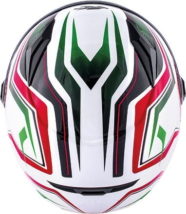 Kappa KV27 Denver Full-face helmet in thermoplastic material  Green / Red / Glossy White | HKKV27FWHRG