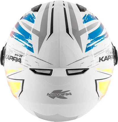 Kappa KV28 Miami Bolt Demi-Jet helmet in thermoplastic material  White / Mix | HKKV28FBLWX