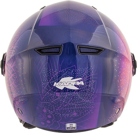 Kappa KV28 Miami Mandala Lady Demi-Jet helmet in thermoplastic material  Purple / Orange | HKKV28FMDPR