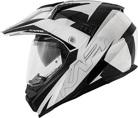 Kappa KV30 Enduro Flash Full-face helmet in thermoplastic material  White / Black | HKKV30FFHWB