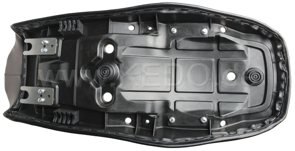 Kedo SR500 Seat  Complete  Black  OEM Replica (NEW:. Now incl rear seat base rubber  item 27153) | 10127RP