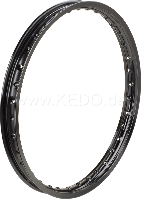 Kedo Replica Aluminum Rim 1.60x21 Shiny Black Anodized  Drilled | 10258B