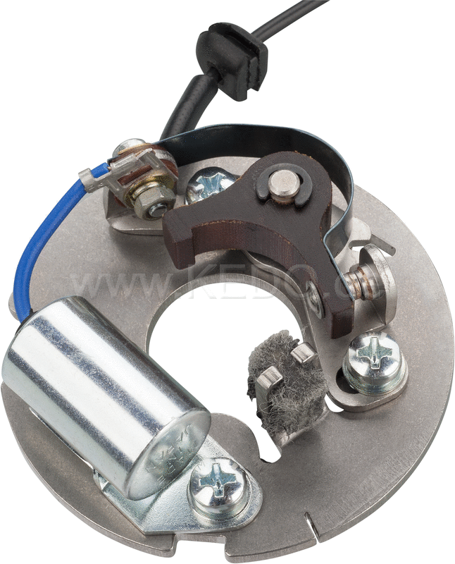 Kedo Replica breaker contact plate  stainless steel base plate with contact / condenser  ready-to-mount INCL. cable & sealing rubber | 11150-2