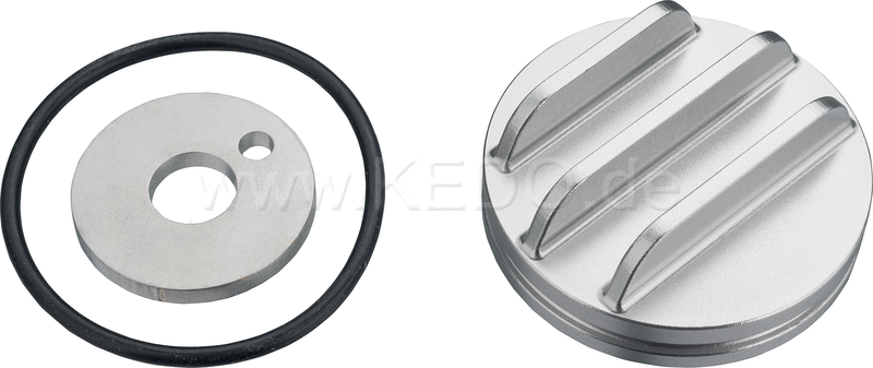 Kedo dummy plug for TDC Viewer 'Vintage'  with cooling fins  siver anodized aluminum | 20074