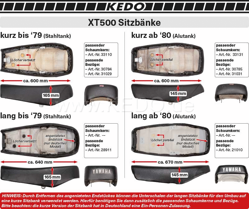 Kedo Replica Seat Cover  Black (Long Version) | 21010