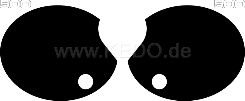 Kedo Side Cover Decal Set '500'  Black  4 Pieces  Right & Left  White Lettering | 21070