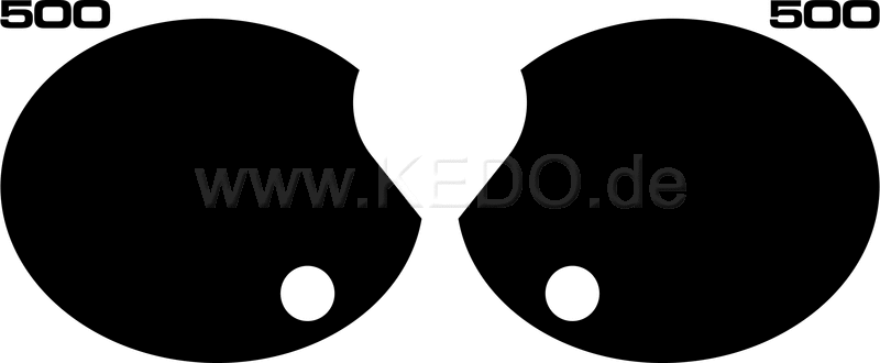 Kedo Side Cover Decal Set '500'  Black  4 Pieces  Right & Left  Black Lettering | 21071