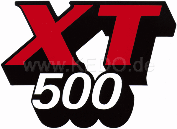 Kedo Fuel Tank Emblem / Logo 'XT500'  red / white / black  1 piece  OEM Reference # 4E5-24161-10 | 21161