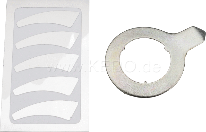 Kedo Wear Indicator for Brake Shoes  including 5 pieces of stickers SILVER  based on late XT brake anchor plate  alignment When installing new brake shoes | 21305SI