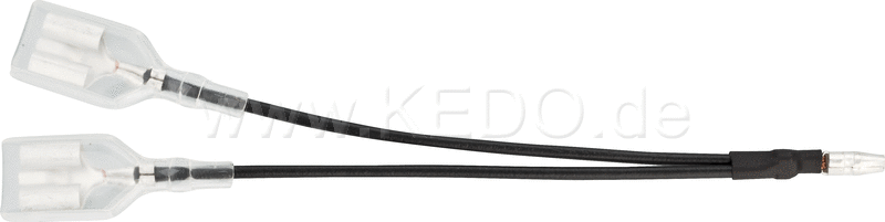 Kedo Ground Distributor Japan Plug to 4x Japan socket  0.75qmm  lenght approx. 14cm  black (universal  E.G. for central ground point taillight / indicator) | 22036