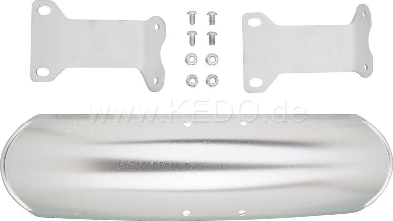 Kedo aluminum front fenders 'Shorty' for 19   blank  including brushed aluminum brackets. | 22067