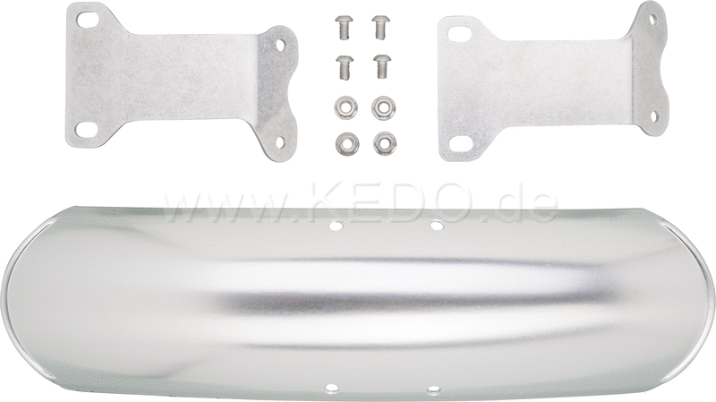 Kedo aluminum front fenders 'Shorty' for 18  Blank  incl Brushed aluminum brackets. | 22068
