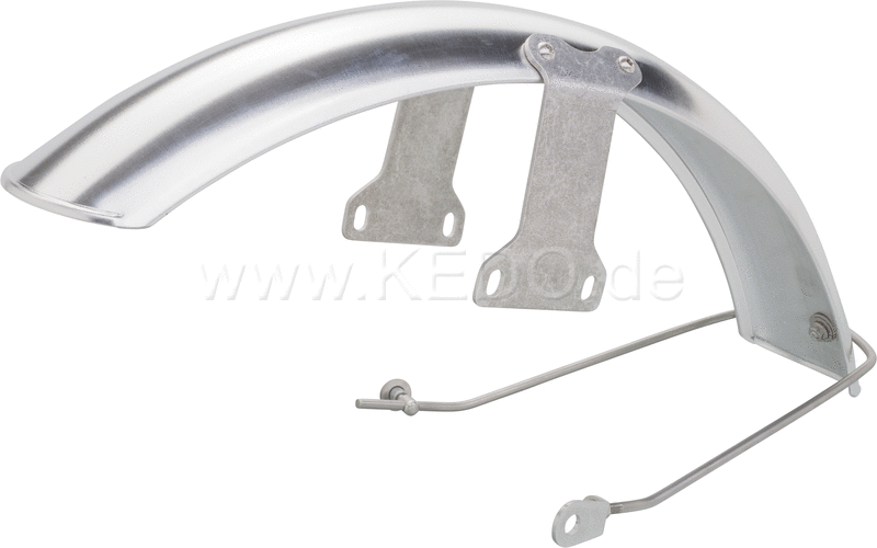Kedo 19 aluminum front fenders 'Long'  Blank  incl Brushed aluminum brackets | 22095