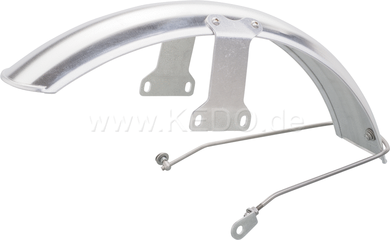 Kedo 19 aluminum front fenders 'Long'  Blank  incl Brushed aluminum brackets | 22095RE