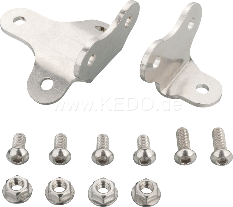 Kedo Front Fender Bracket 'Scrambler Style'  stainless steel bracket set for fender mounting on triple clamp (32mm center distance)  incl M6 screws and nuts. | 22236
