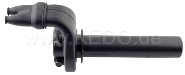 Kedo Throttle  black  opens medium-fast  stroke 3.9mm / 10 °  sleeve length 120mm (Domino replica) for 2 cables  suitable for 22mm handlebars | 22240
