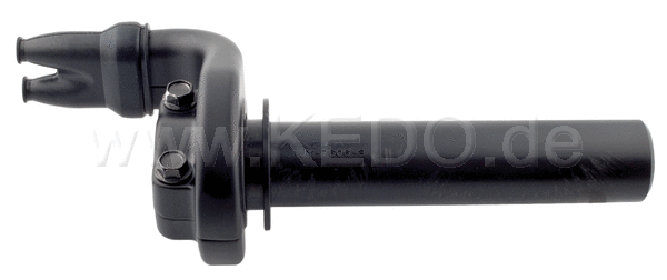 Kedo Throttle  black  opens medium-fast  stroke 3.9mm / 10 °  sleeve length 120mm (Domino replica) for 2 cables  suitable for 22mm handlebars | 22240