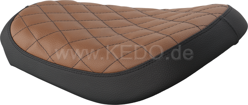 Kedo Solo Seat  black / brown  with hand-sewn Diamond pattern  ready-to-mount | 22554