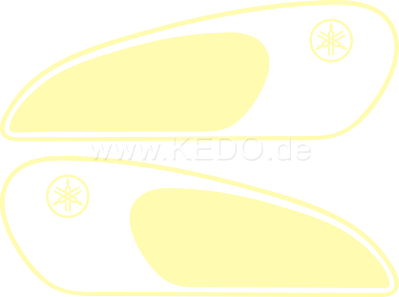 Kedo Fuel Tank Decal 'Classic'  cream  Left / Right complete | 22666C