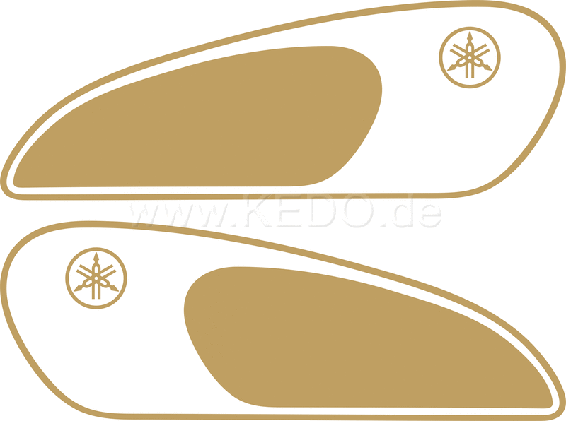Kedo Classic Fuel Tank Decal  gold  Left / Right complete | 22666G