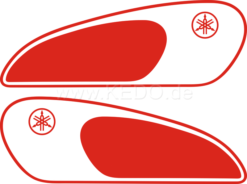 Kedo Classic Fuel Tank Decal  red  Left / Right complete | 22666R