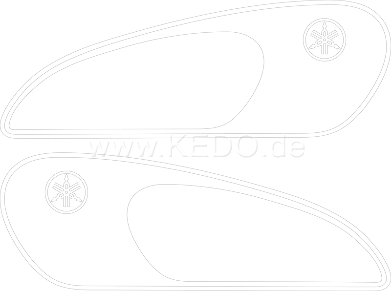Kedo Classic Fuel Tank Decal  white  Left / Right complete | 22666W